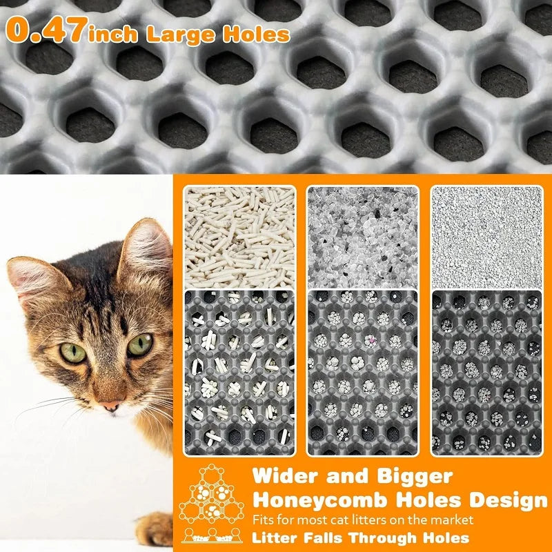 Tapete Atrapa Arena para Gatos, Impermeable, Doble Capa, Antideslizante