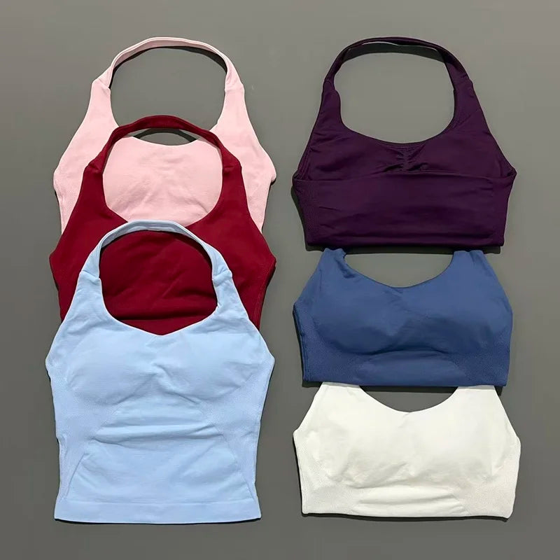 Top Deportivo Halter Sin Espalda para Mujer