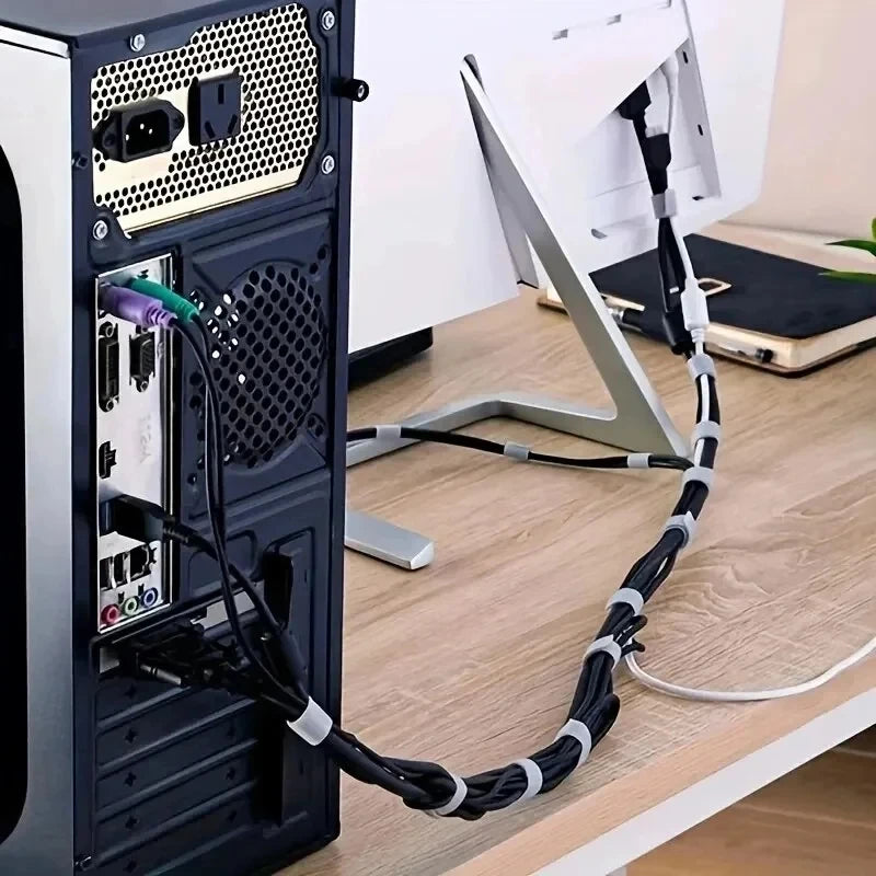 Cinta Organizadora de Cables 1/3/5M, Ajustable, para Audifonos, Mouse y Cargadores
