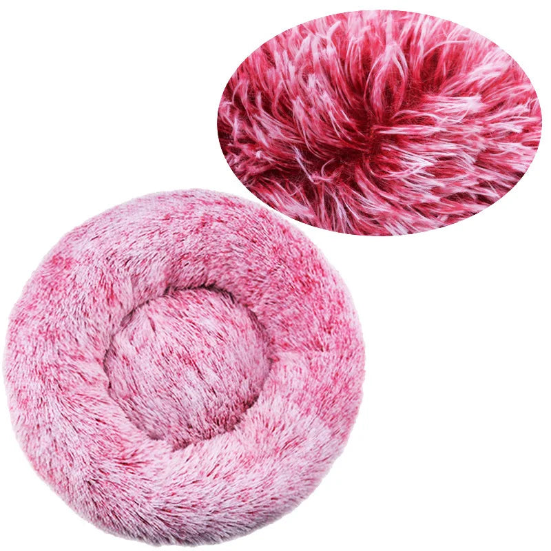 Cama Redonda de Peluche para Perros y Gatos, 6 Tamanos