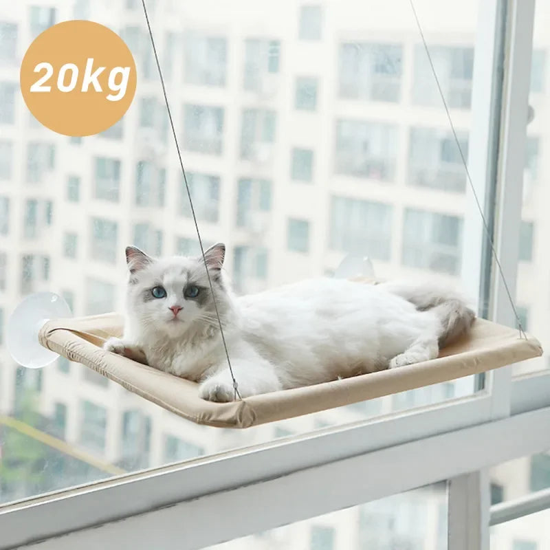 Hamaca Colgante para Gatos en Ventana, Soporta hasta 20kg