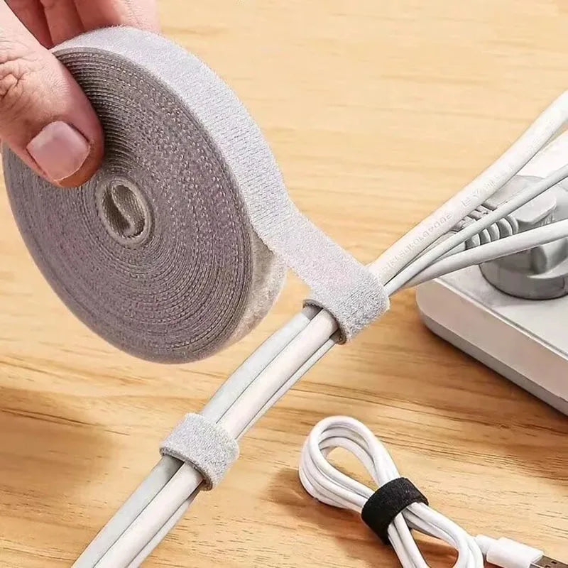 Cinta Organizadora de Cables 1/3/5M, Ajustable, para Audifonos, Mouse y Cargadores
