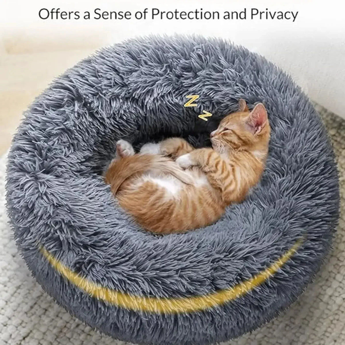 Cama Redonda de Peluche para Perros y Gatos, 6 Tamanos