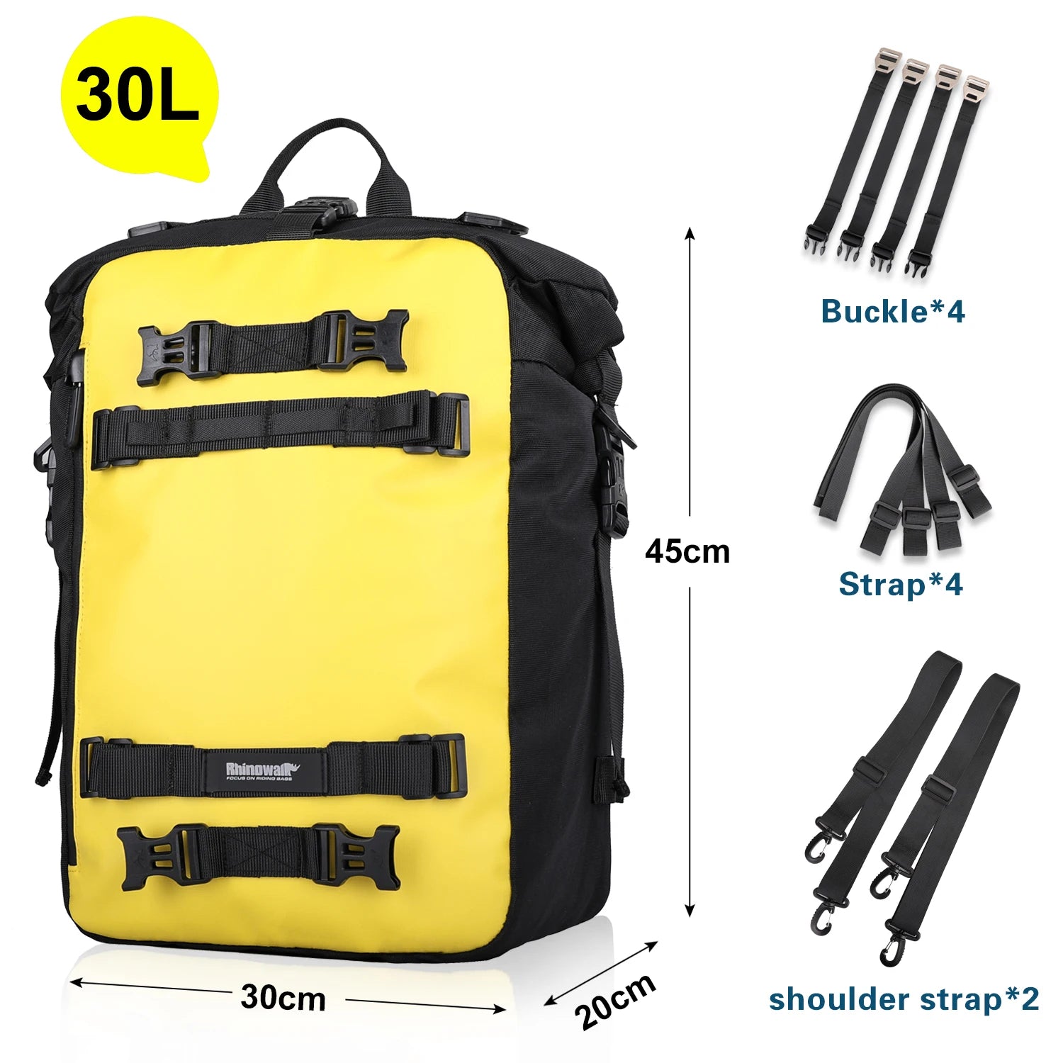 Bolsa Trasera para Motocicleta Rhinowalk 10/20/30L, Impermeable y Multifuncional, Instalación Universal