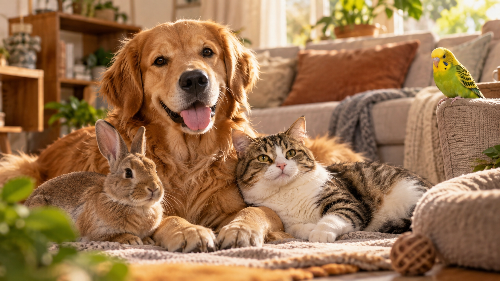 Diferentes mascotas, la misma familia